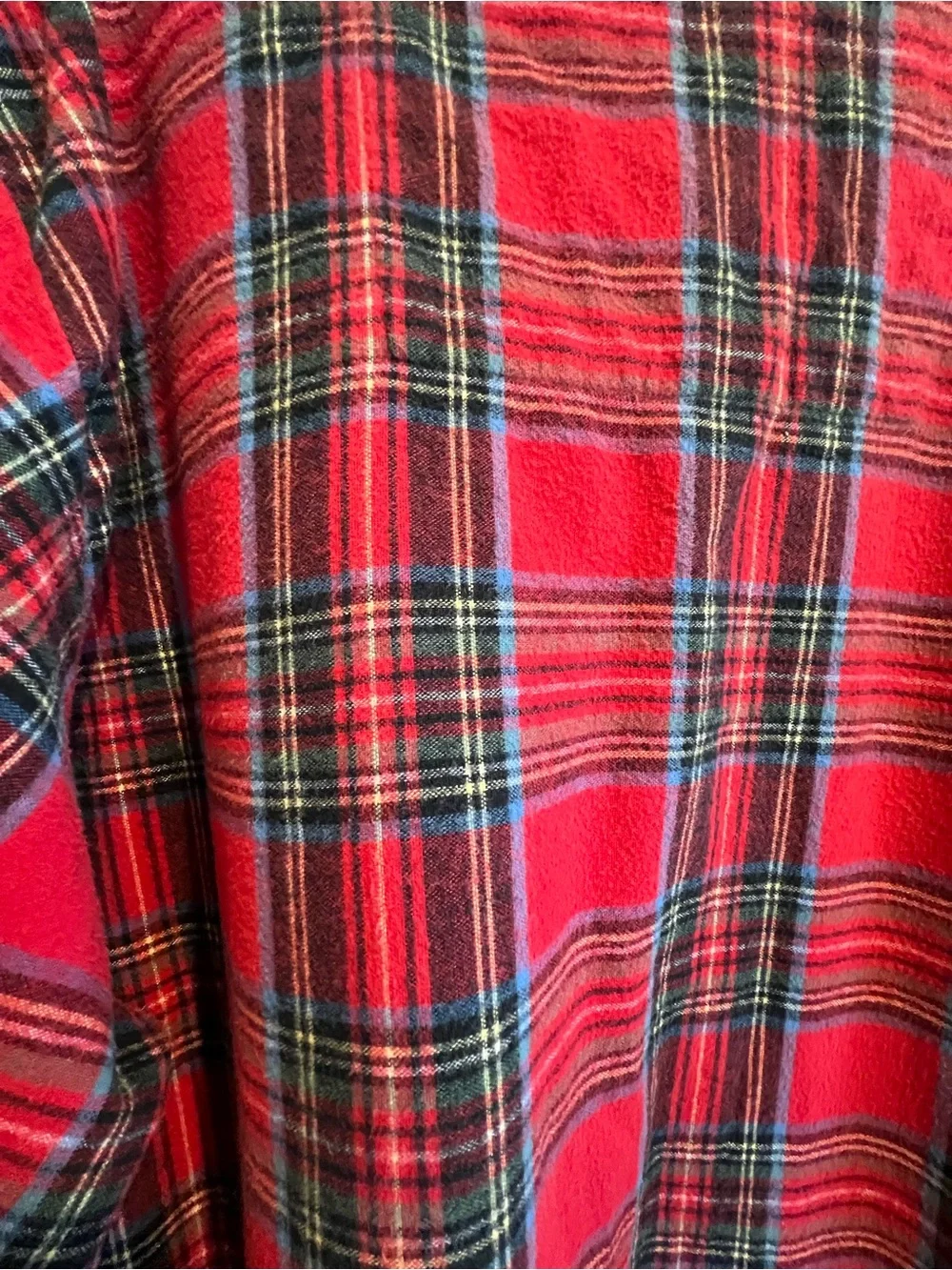 The Vermont Country Store❤️ Red Plaid Flannel Long Nightgown - Picture 6 of 9